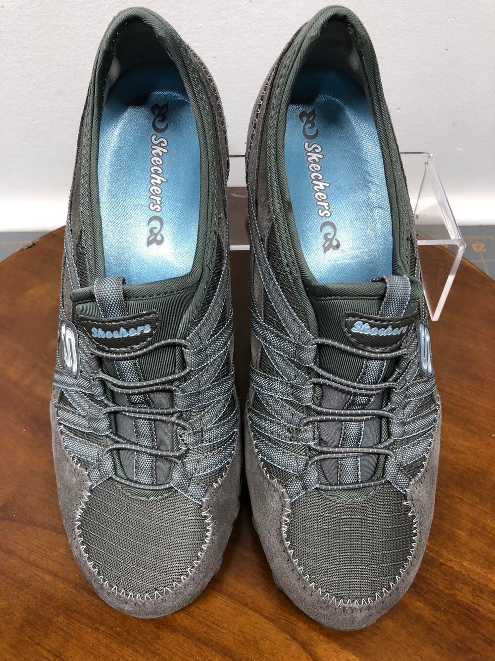 Skechers Women's Biker Sneakers Gray 21139 Casual Shoes Size 7.5